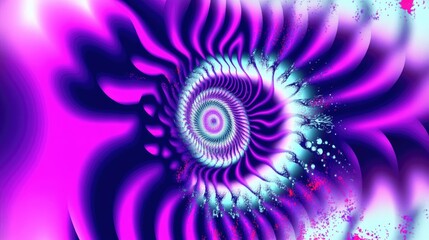 A mesmerizing spiral of vibrant colors flows through a surreal landscape, creating an entrancing visual experience that invites deeper exploration of the mind's eye