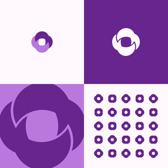 Logo Geometric Flower Abstract Concept