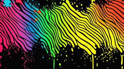 A vibrant and hypnotic dance of flowing lines and colors creates an enchanting optical illusion that captivates the viewer and invites exploration into its depths