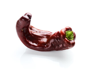 sweet brown pepper isolated on white background