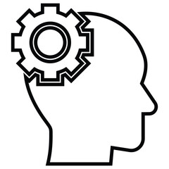 Engineering, gear, head icon