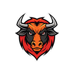 Abstract Angry bull mascot logo icon vector design on white background