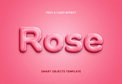 Pink Plastic Bubble Text Effect Mockup