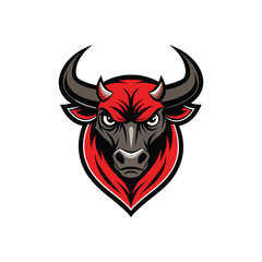 Abstract Angry bull mascot logo icon vector design on white background