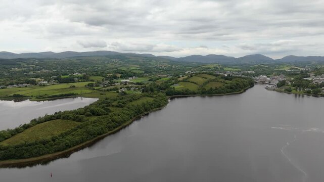 Aerial view of the townland of Revlin by Donegal town, Ireland