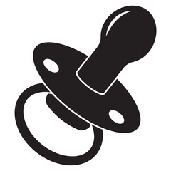 Pacifier editable stroke outline icon isolated on white background flat vector illustration.