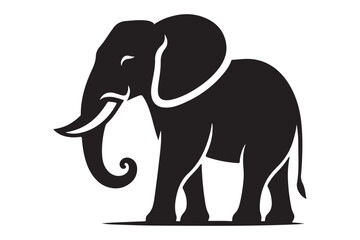 Modern Elephant Silhouette Simple Vector Illustration
