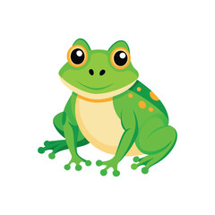 funny Green frog cartoon sitting