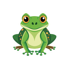 funny Green frog cartoon sitting