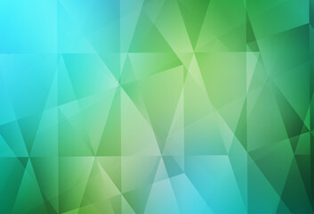 Light Blue, Green vector polygon abstract layout.