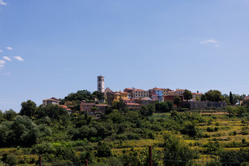 Obraz premium Oprtalj - idyllic small town on a hill in central Istria