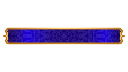 luxury golden arabic islamic text box title frame border set with ornamental illustration	
