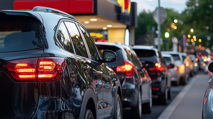 Drive-Thru Lane at a Popular Fast Food Restaurant