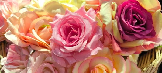 Many types of flowers for background