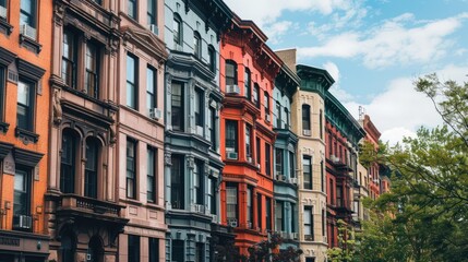 Obraz premium Colorful Row Houses in Urban Setting