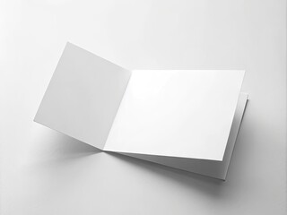 A blank, horizontal, tri-folded business card on a white background, creased and folded into thirds, awaiting personalized text and design elements to be added.
