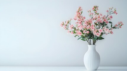 Naklejka premium Elegant Thai Floral Arrangement in Classic Vase Against Clean White Background