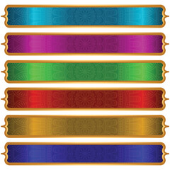 Obraz premium Set Of Luxury Golden Arabic Islamic Banner Title Frame Text Box Png Transparent Background