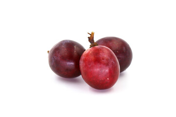 fresh red grape isolated on white background