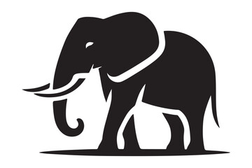 Elephant Profile Silhouette Black Vector Image