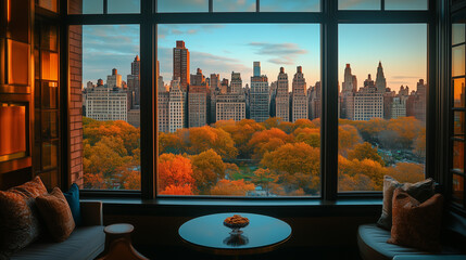 autumn,NewYork,hotel,window,NY, city,