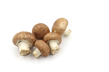 Fresh  champignon mushrooms isolated on a white background.  full depth of field.