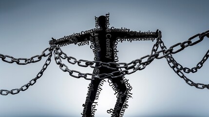 Fototapeta premium a shadow man got tied up