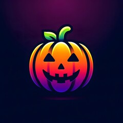 Fototapeta premium Gradient Halloween Pumpkin Jack o lantern Illustration