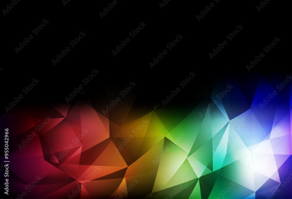 Poster dark multicolor vector shining triangular layout.