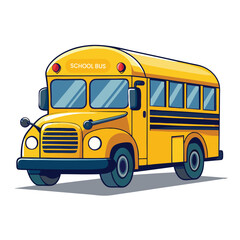 A drawing of a school bus with white background 