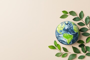 Globe with solar panels, renewable energy, global impact, Watercolor style