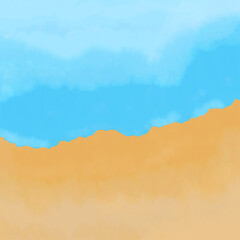 beach sand and sea digital painting