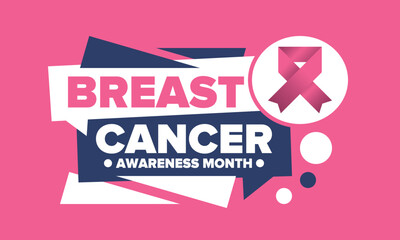 Breast Cancer Awareness Month. Pink october. Pink ribbon. Woman healthcare. Celebrate annual. Medic concept. Girl solidarity. Cancer prevention. Female disease. Poster, banner and background. Vector