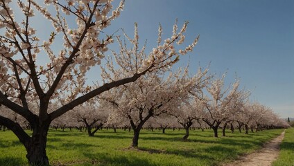 Prunus dulcis, featuring an almond tree and a baby almond.