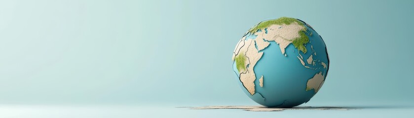Fototapeta premium Natural resources depleting on a cracked Earth, 3D illustration