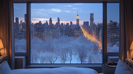 winter, NewYork, City, snow, city