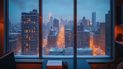 winter, NewYork, City, snow, city