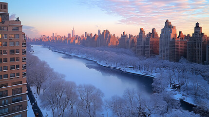 Fototapeta premium winter, NewYork, City, snow, city