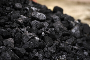 Pile of Black Coal for Traditional Heating