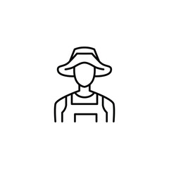 farmer outline icon vector design good for web or mobile app