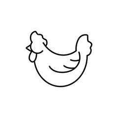 chicken outline icon vector design good for web or mobile app