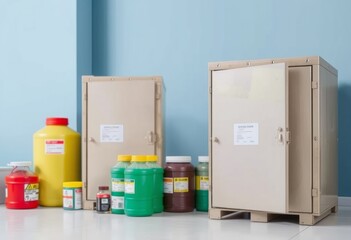 Hazardous material storage Secure area for storing toxic chemica