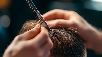 Intricate Haircut Process Showcased in Detailed Salon Scene