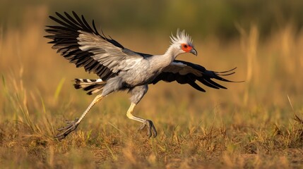 Fototapeta premium Secretary Bird in Flight