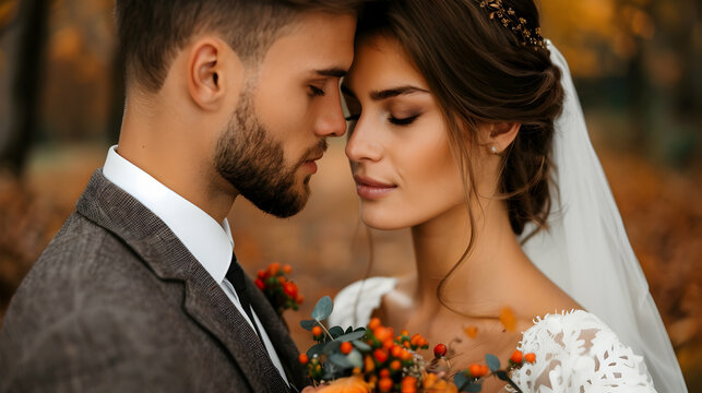 Beautiful Wedding Couple The Wedding Autumn Cer