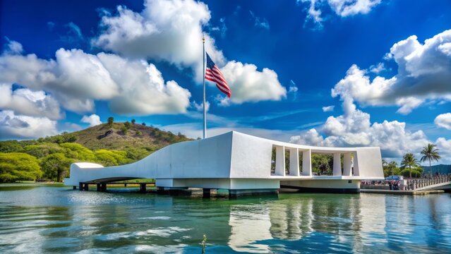 Historic USS Arizona Memorial in Hawaii honors the lives lost during the surprise attack on December 7, 1941, a somber Pearl Harbor remembrance day.