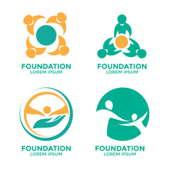 Set of collection foundation emblem idea design handdrawn illustration