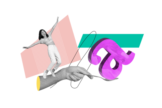 Creative trend collage of hand hold spoon restaurant cafe eating food letter alphabet funny young positive female read write