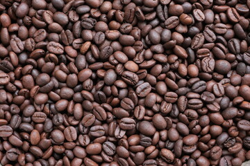 Roasted coffee beans for background