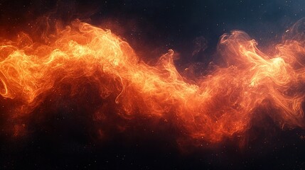 Stunning Isolated Fire Flames Texture with Sparkling Sparks and Smoke on a Dark Background. Ideal for Product Packaging and Decorative Designs.